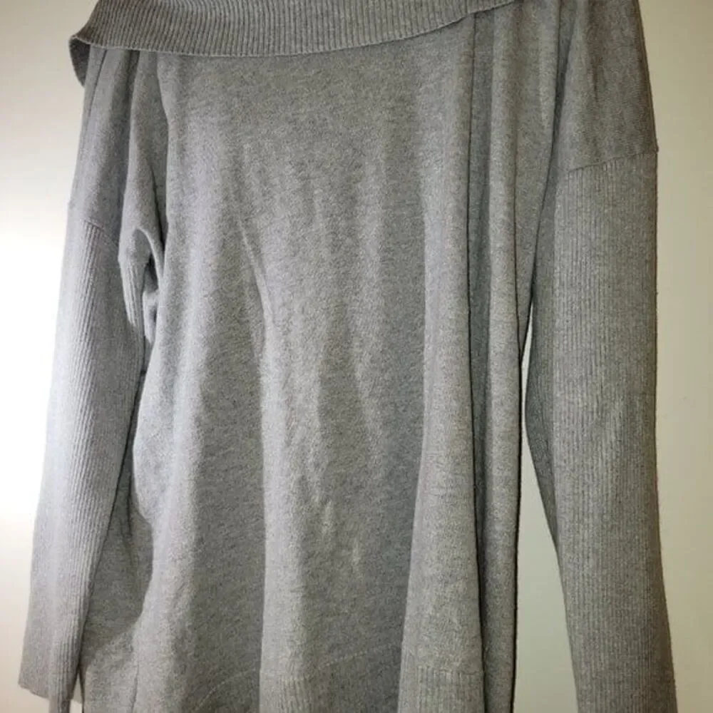 Michael Kors Gray Cowl/Turtle Neck Cotton/Angora Sweater Size L